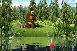 Máša a medvěd - Na rybách